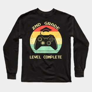 Second 2nd Grade  Level Complete Video Gamer Long Sleeve T-Shirt